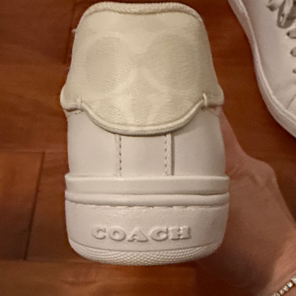 Coach Classic White Lace-Up Sneakers - Picture 4 of 5
